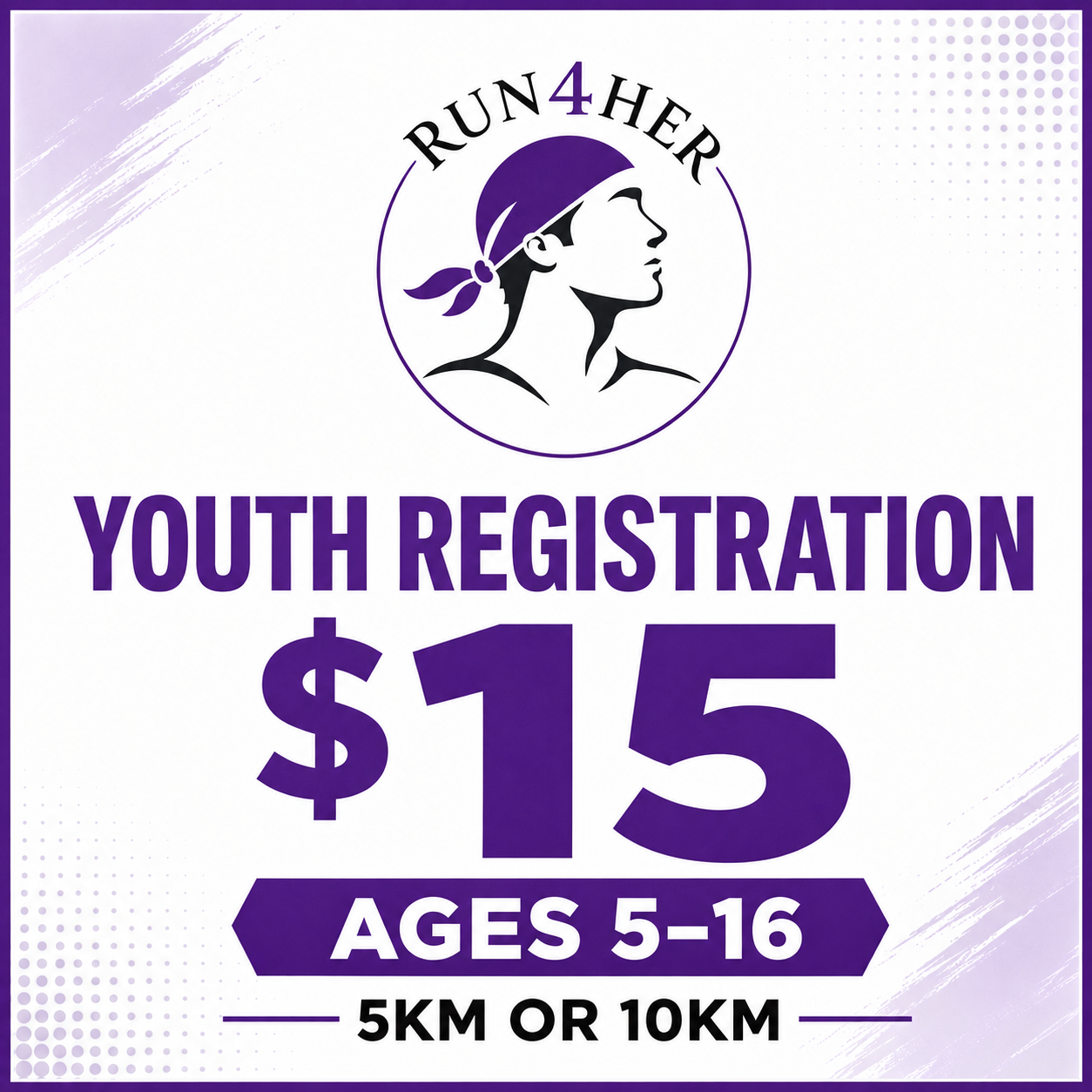 Run4Her Sept 5th - individual ticket (5yrs - 16+ yrs)
